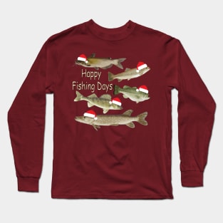 Christmas design, fisherman's gifts, fishing, wildlife, fish Long Sleeve T-Shirt